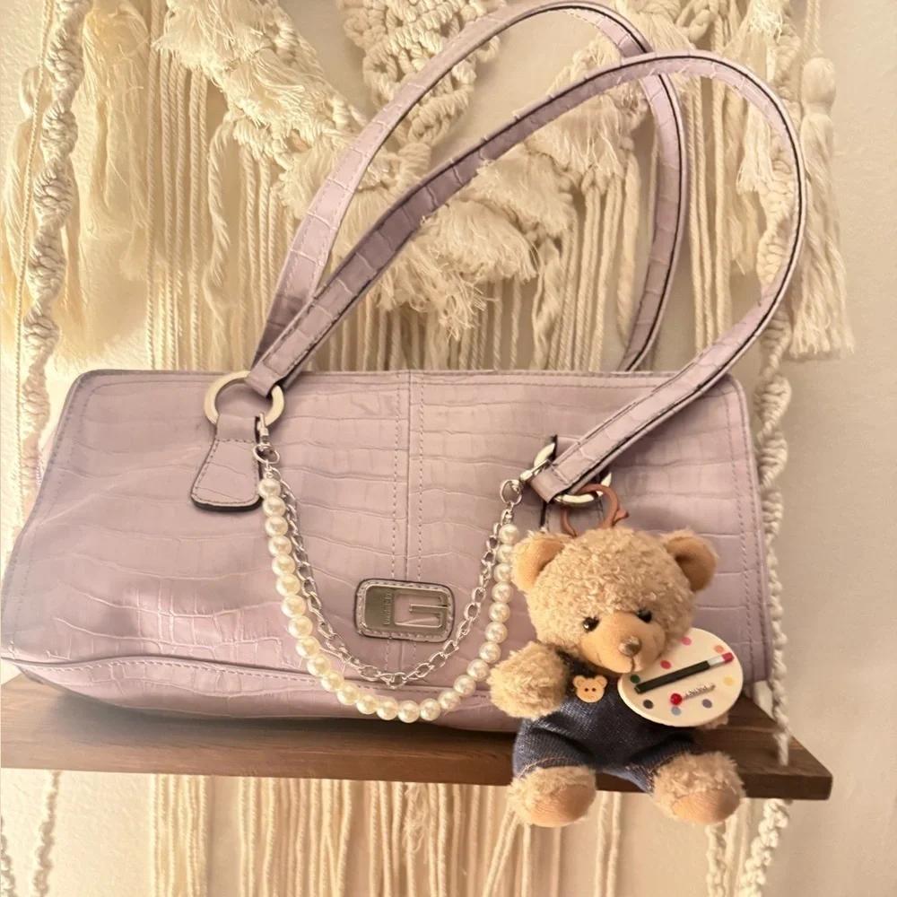 Guess Purple Shoulder Bag with Structured Design